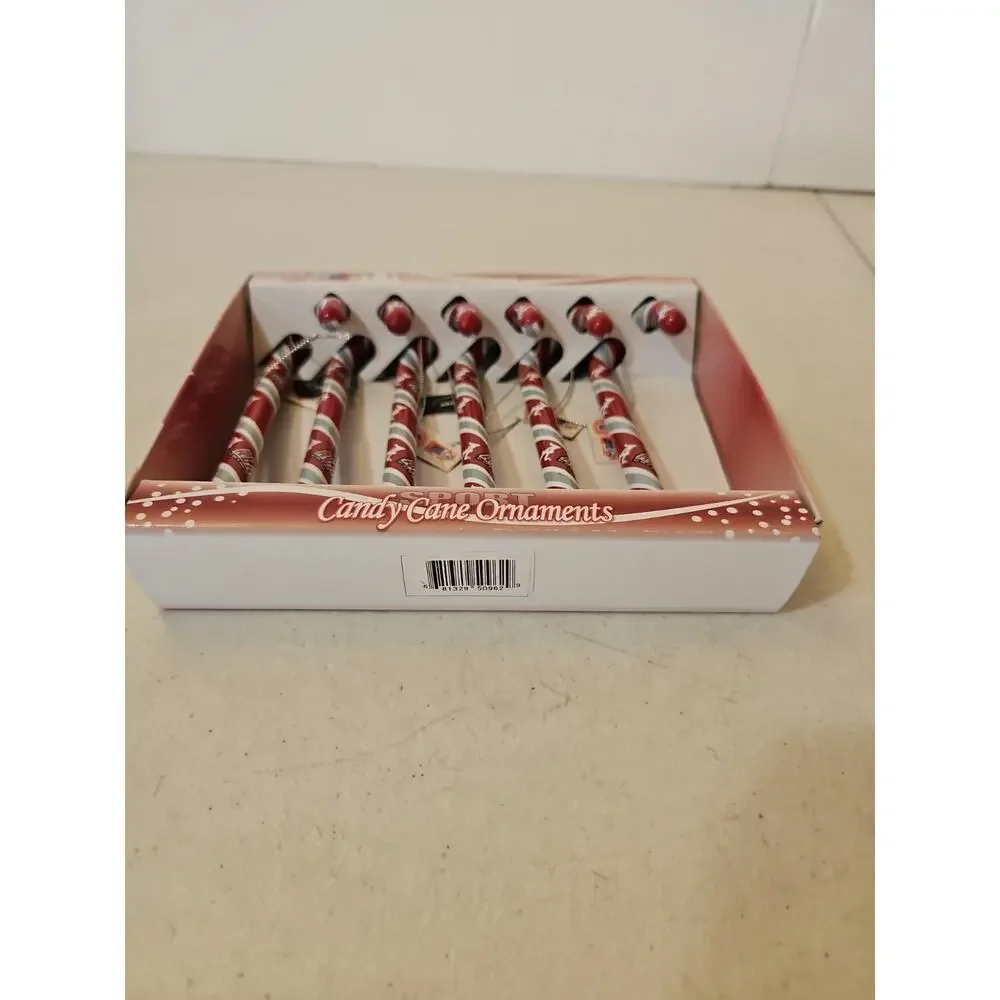 University Of Alabama Set Of 6 Candy Cane Christmas Ornaments NEW Boxed Set